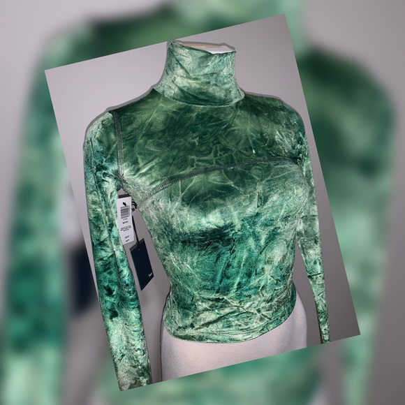 Aritzia Wilfred Free Moon Green TieDye Turtle Neck - Picture 3 of 5